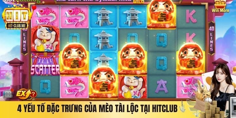 Mèo Tài Lộc Hitclub - Game Slot Biểu Tượng May Mắn Bùng Nổ 4 yếu tố đặc trưng của Mèo Tài Lộc tại Hitclub